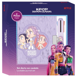 Set diario boligrafo 4 colores Chibi Kpop Demon Hunters