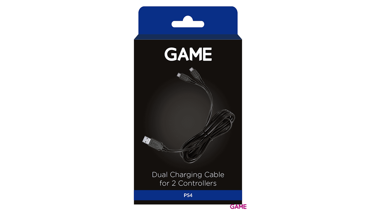 GAME GM751 Cable Carga MicroUSB para 2 Mandos DualShock4